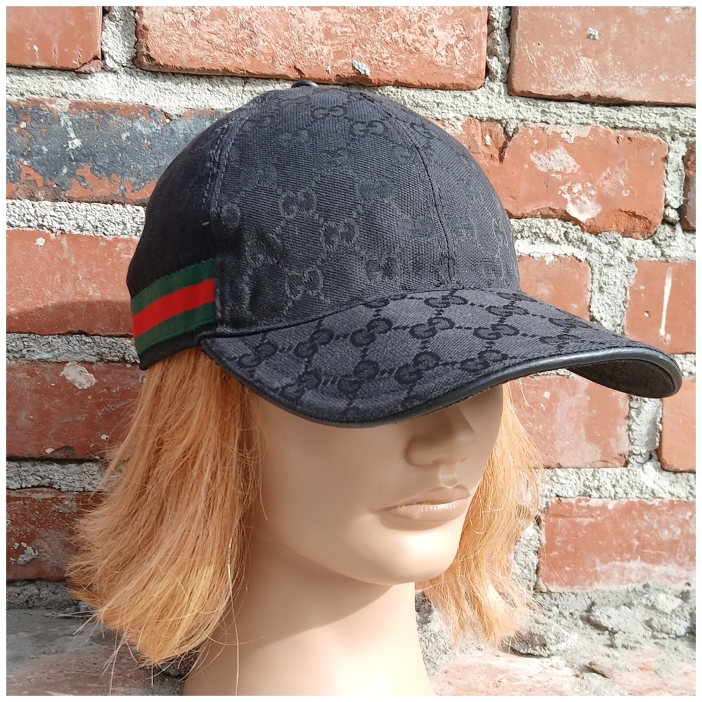 Gucci Black Monogram Baseball Cap Not Sure Of (UDED) AUTHENTICATION - Picture 2 of 12